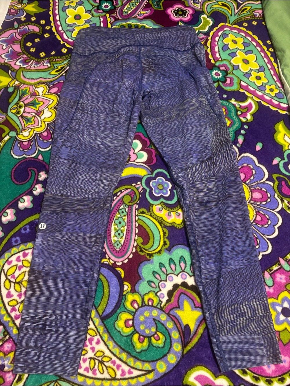 Lululemon Fast and Free Purple Space Dye Athletic Leggings. Size 8